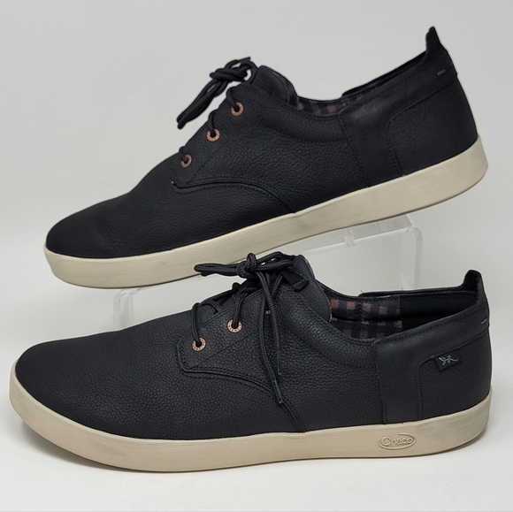 Chaco Men\'s Davis Lace Black Leather Casual Sneakers Shoes Size 14 US J106259 main image 4